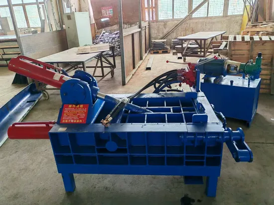 Horizontal Hydraulic Recycling Equipment Iron Pins Aluminum Chip Shavings Briquetting Machine Small Can Metal Scrap Iron Baler